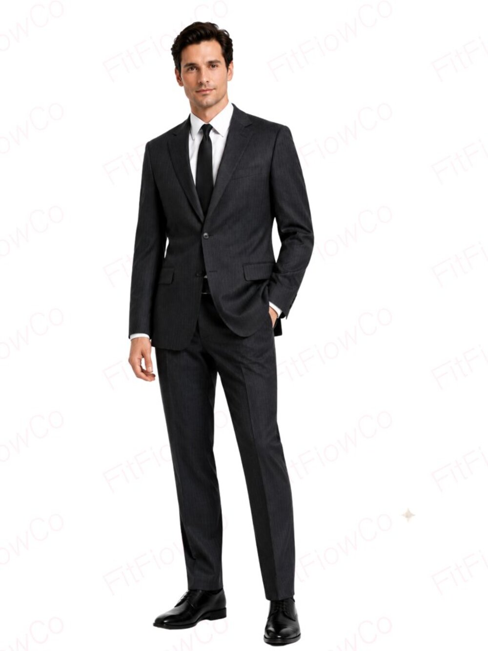 Natuzzi Men’s 42R Charcoal Pinstripe 100% Wool Blazer Made in Italy